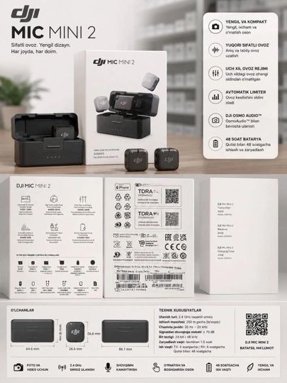 microphone dji mic mini 2 komplekt