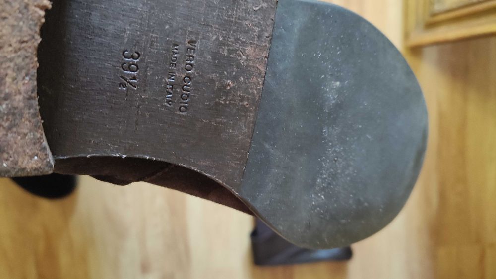 Vero cuoio италиански високи ботуши естествен велур и кожа н.39 и 1/2