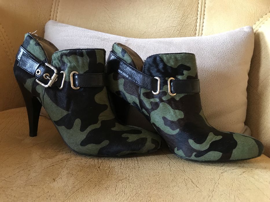 Botine Nine West din piele naturala ,imprimeu army , nr35/36