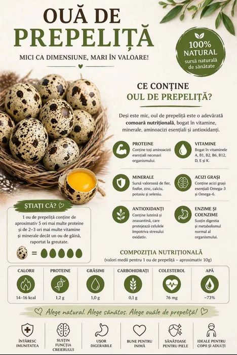Ouă proaspete de prepeliță - 24 bucăți / 10 Lei – Ferma Mălinei Timișoara