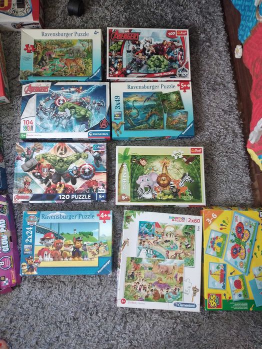 Голям комплект пъзели и образователни игри – Ravensburger, Clementoni, Trefl – 13 броя