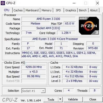 Процессор AMD Ryzen 3 3100