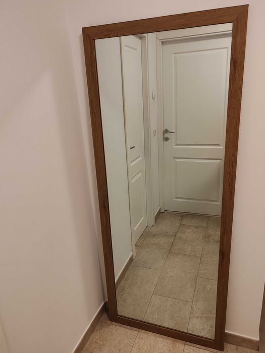 Oglinda hol cu rama stejar 180x70 cm, stare buna