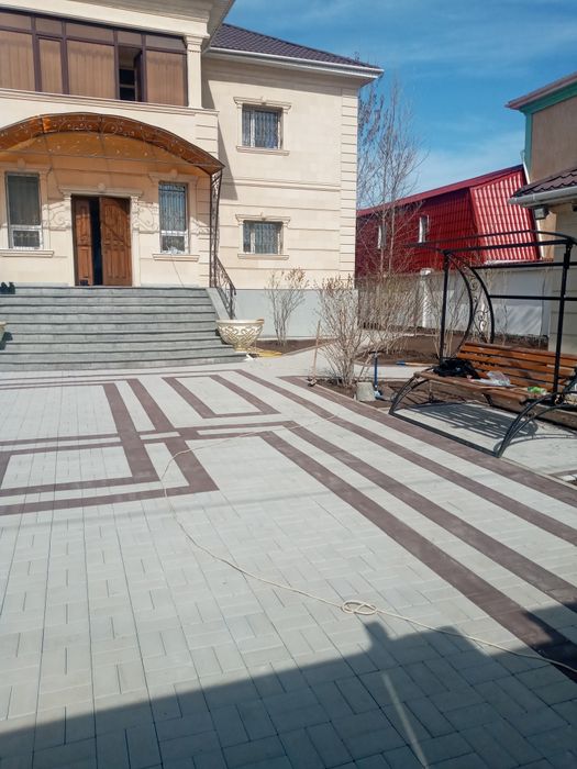 Укладка брусчатки.  Благоустройство.