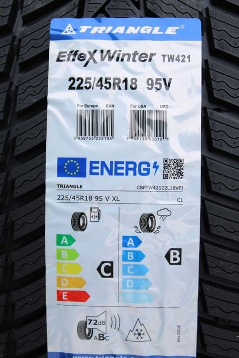 Anvelope iarna noi 225/45R18, 95V, XL, Triangle, DOT 2025