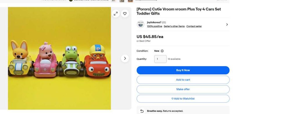 Pororo Cutie Vroom vroom Набор машинок ПОРОРО