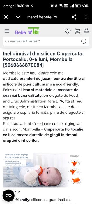 Jucarii dentitie bebelus, +0 luni