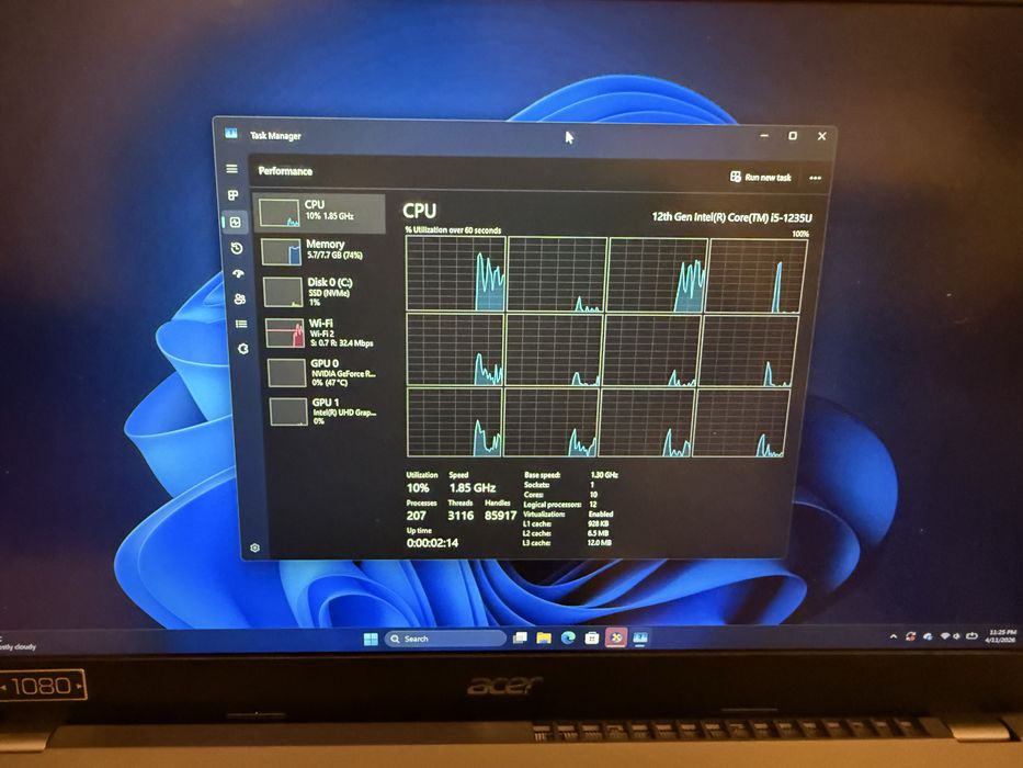 Laptop Acer Aspire 5 – Intel Core i5 Gen 12 + NVIDIA RTX 2050 | Ca NOU