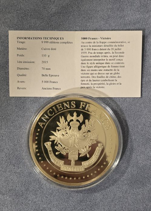 Anciens Francs Victory 1939 Tribute монета