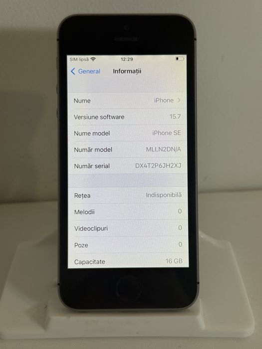 iPhone SE 1st Gen, 16GB, iOS 15.7, Baterie 90%