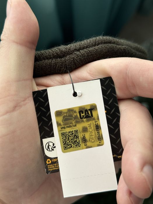 CAT Caterpillar label cuff caciula unisex verde military marime OS nou