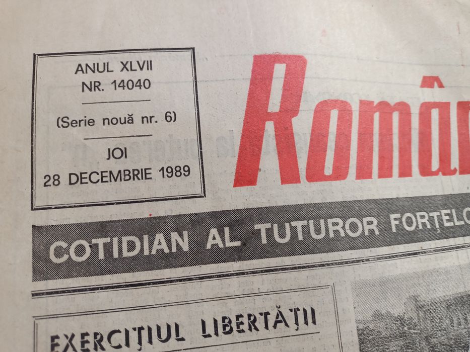 Ziare : Romania libera 28 decembrie 1989  ,  Libertatea 30 dec 1989