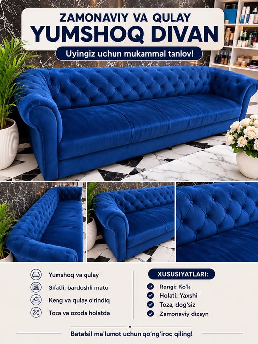 Zamonaviy yumshoq divan | Juda yaxshi holatda