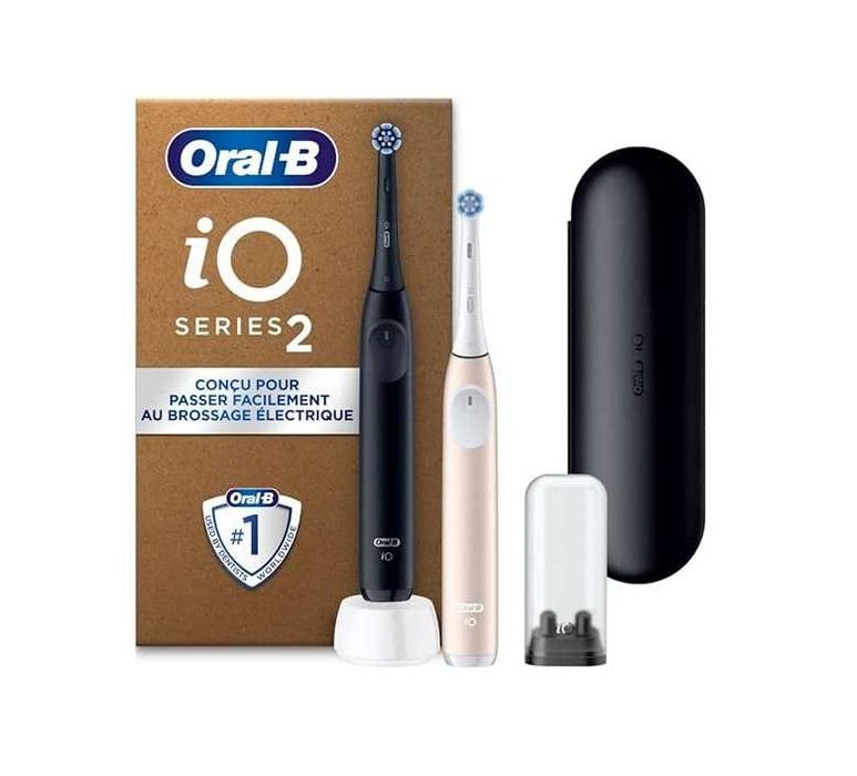 Електрически четки за зъби Oral-B iO 2 DUO черна и розова комплект