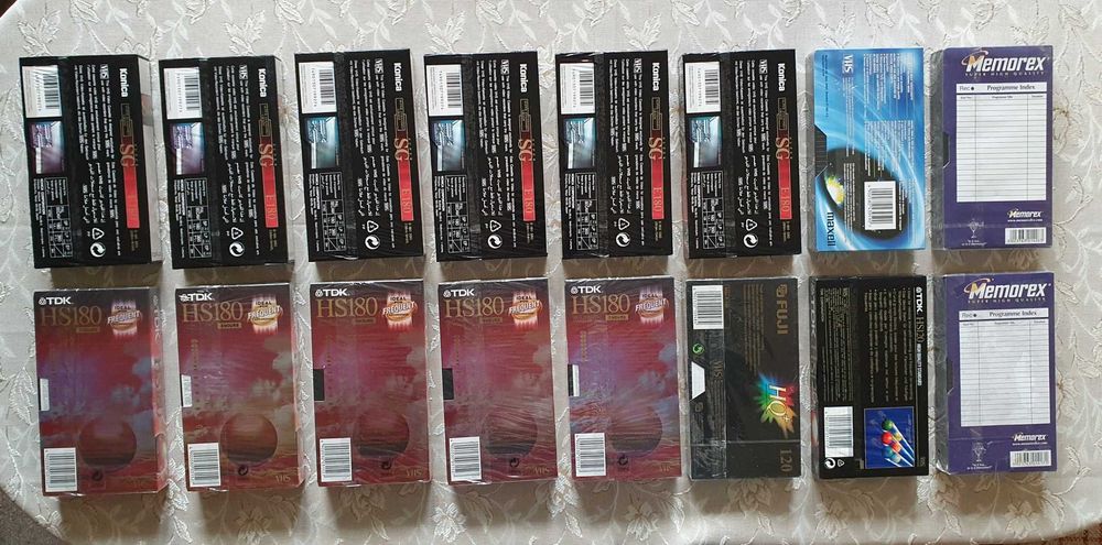Нови видеокасети VHS TDK, JVC, BASF, Sony, Memorex. Konica