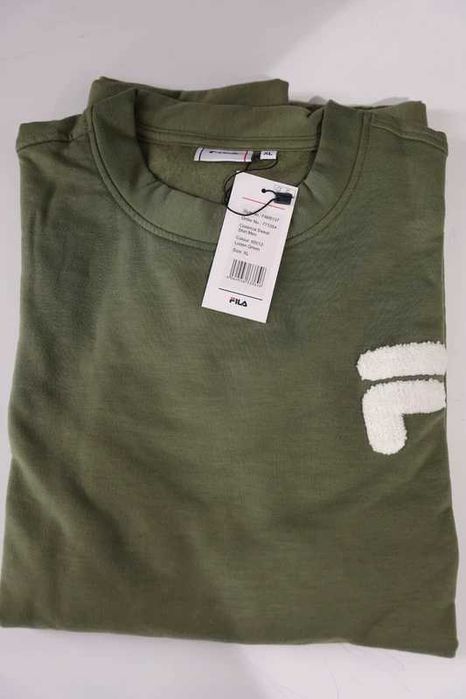 Bluză FILA Cosenza verde olive logo bouclé bărbați XL nou etichetă