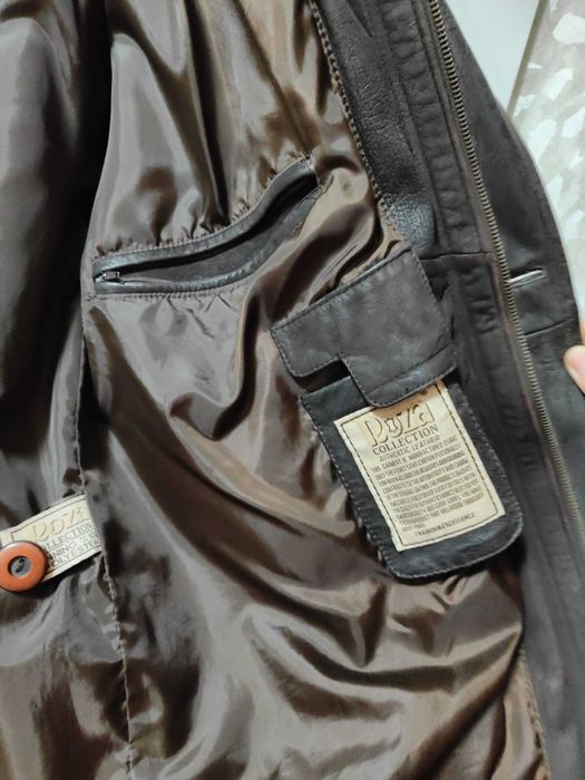 Vand geaca din piele cu guler de blana