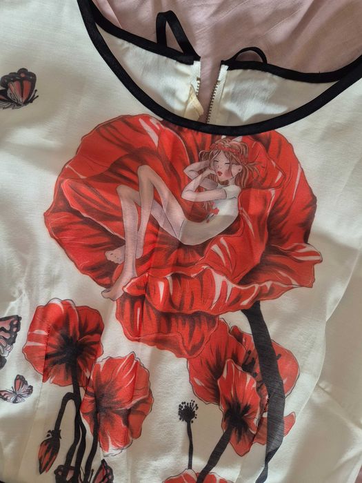 Платье девочка с маками белое