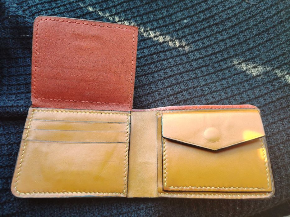 Мъжки портфейл естествена кожа ръчна изработка за  6 карти монетник