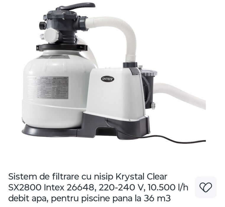 Piscina intex 14.614L + Pompa cu nisip 10.500l/h