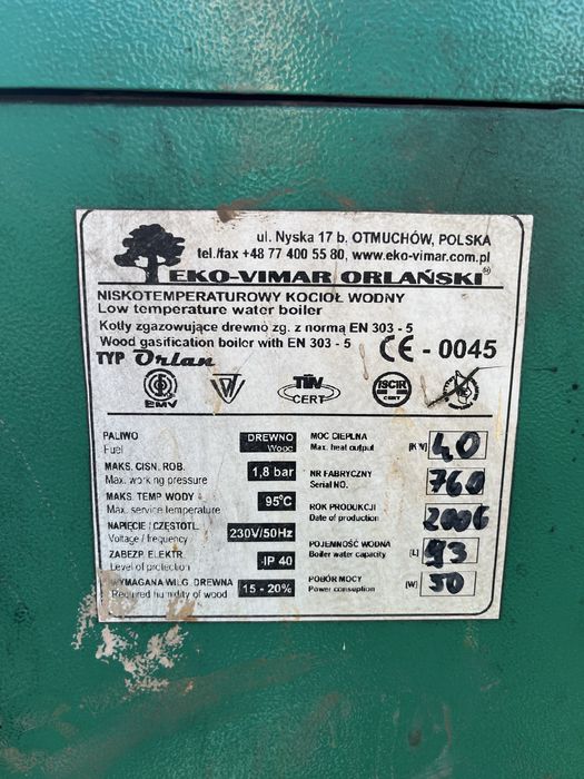 Centrala pe lemne 40kW Orlan EKO Vima