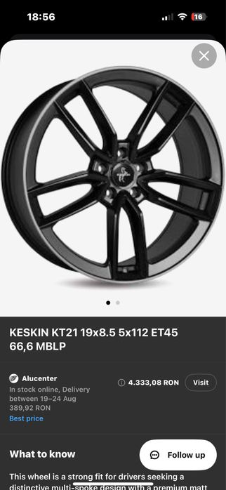 Set Jante 19 ‘ KESKIN KT21 19x8.5 5x112 ET45 66,6 MBLP