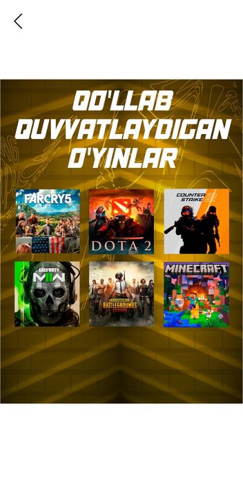 Game club uchun kompyuterla