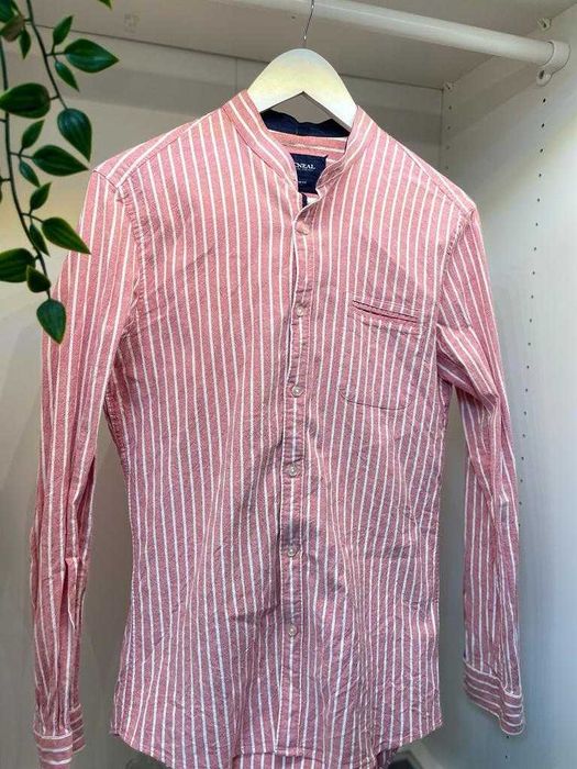 Camasa in dungi McNeal, Marimea M, Roz cu Alb, Slim Fit