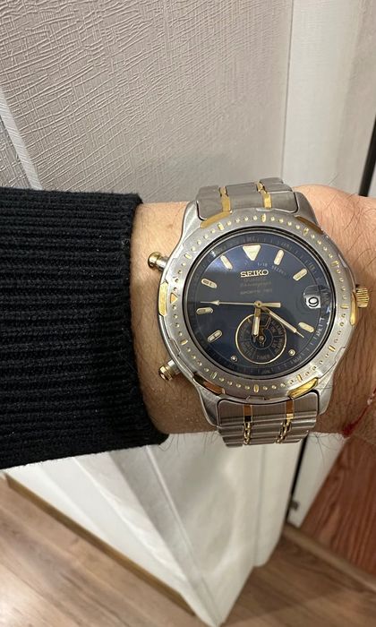 Рядък Vintage Seiko 6M25-6000 Chronograph, Dancing Hands 80s vintage