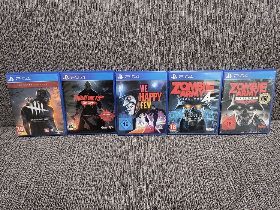 Zombie Army Trilogy 4,Friday The 13,We happy Few,Dead by Daylight PS4