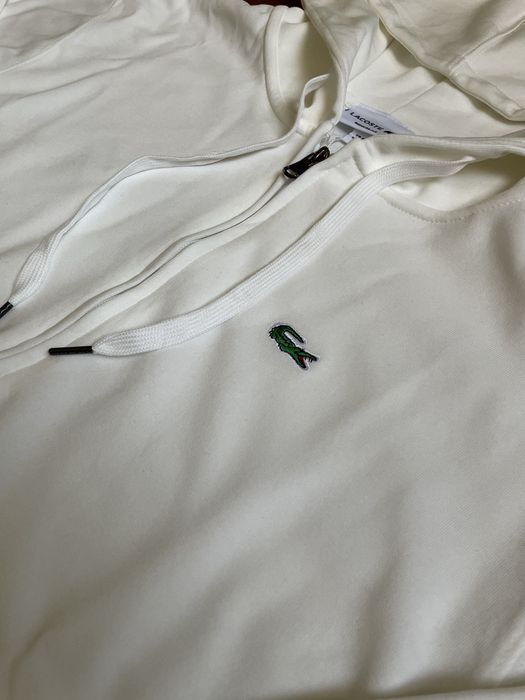 Мъжки суичъри Lacoste с цип и качулка – Тъмносин и Бял – Чисто нови