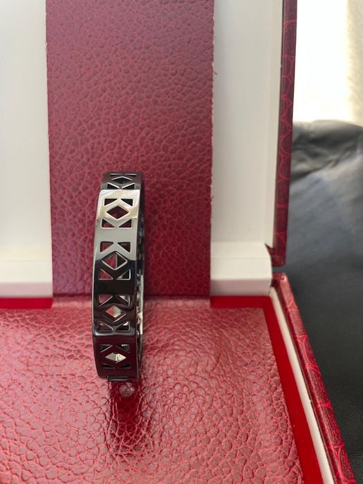 Bratara autentica KARL LAGERFIELD antracit Pierced k Bangle swarovski,