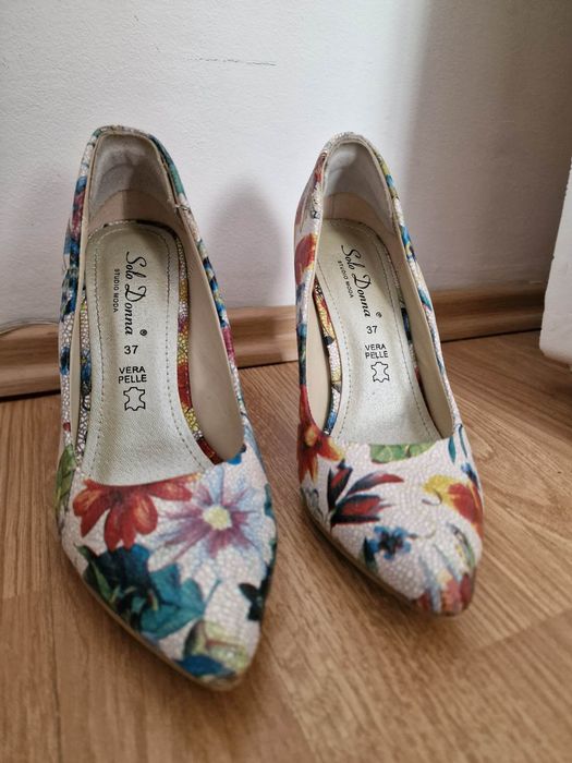 Pantofi piele cu toc 37