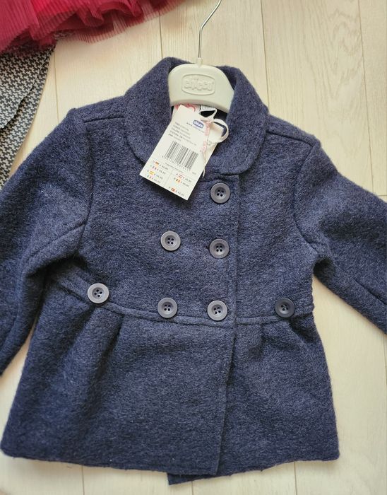 Ново палтенце Chicco, рокля Bebeshora and H&m 2-3год.