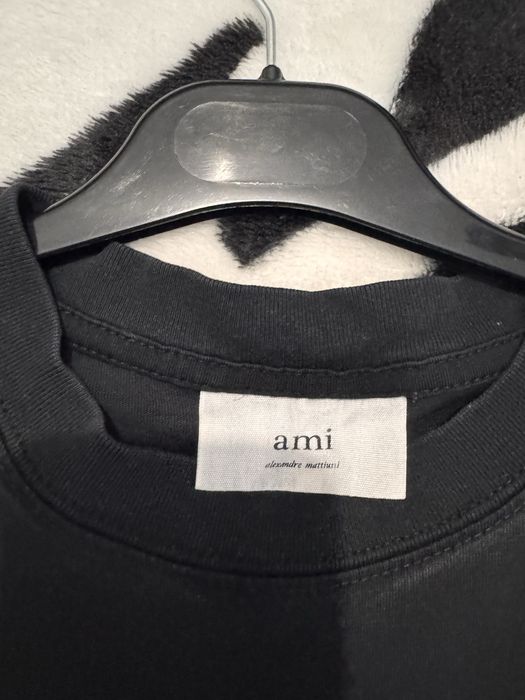 Tricou Ami  (Ami de Coeur) Negru Logo Mare - Mărimea M