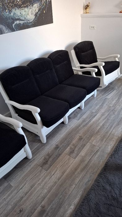 Canapea extensibilă !!! Lemn masiv + fotoliu + balansoar