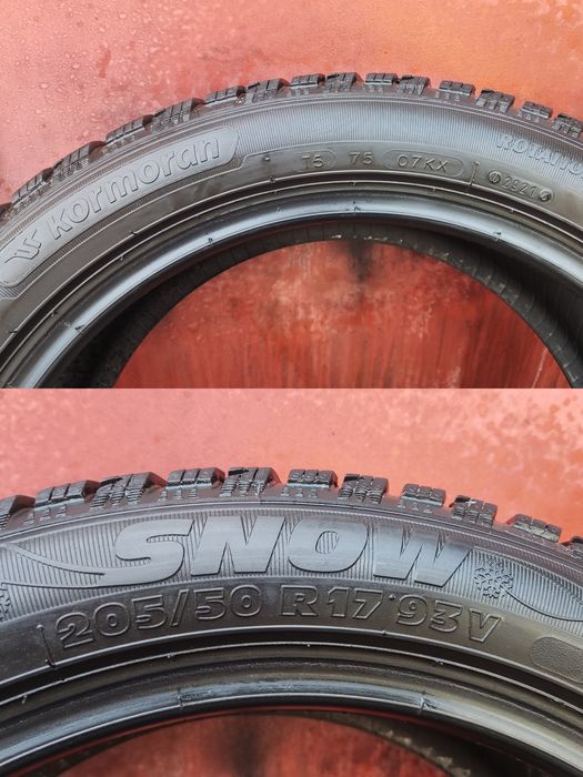 2бр. зимни гуми 205/50/17 Kormoran 
dot21
7.5mm
Много добро състояние