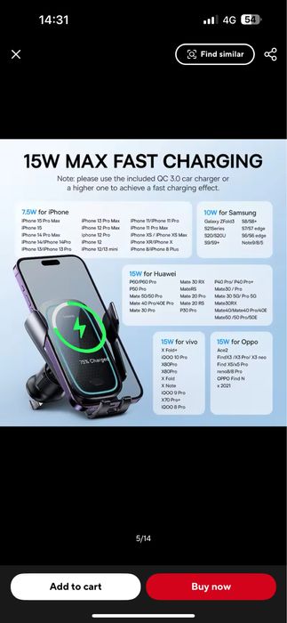 Suport auto cu incarcare wireless Baseus