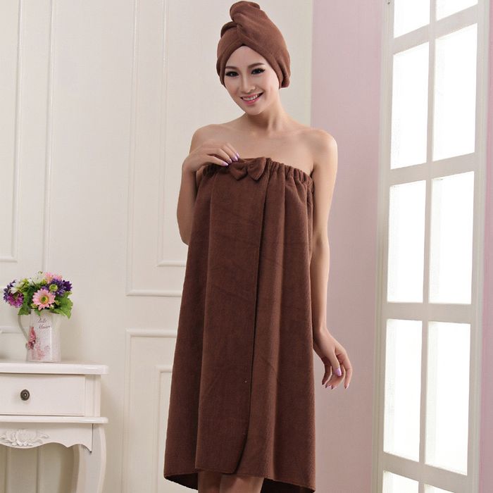 Махровый халат полотенце с шапкой