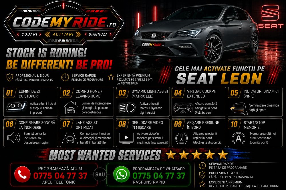 Activare Funcții Ascunse • Codări Auto VAG• Diagnoză • Personalizări • VW Audi Skoda Seat Cupra BMW MINI Mercedes Toyota Opel Renault Dacia Volvo etc