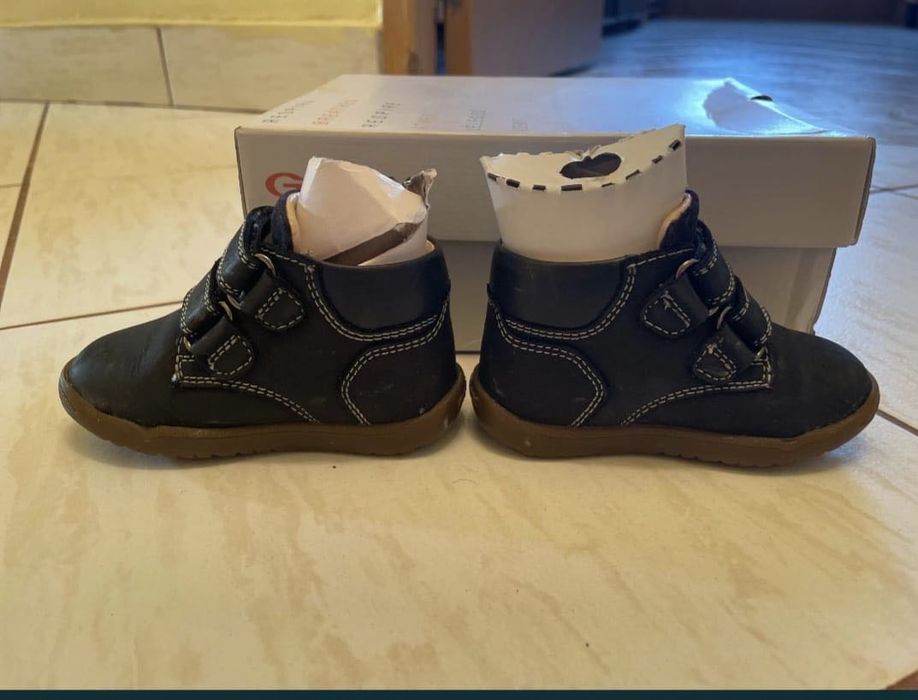 Geox - Ghete de piele cu velcro, Negru, 19 EU, stare buna