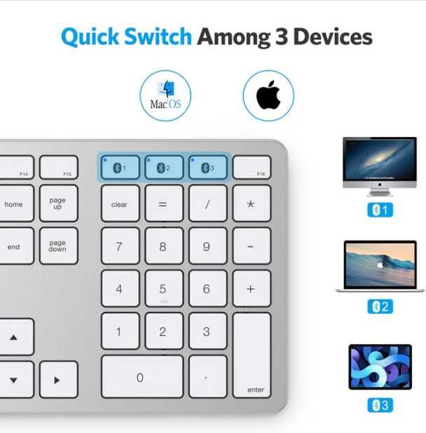 Безжична клавиатура OMOTON KB515, акумулаторна Bluetooth