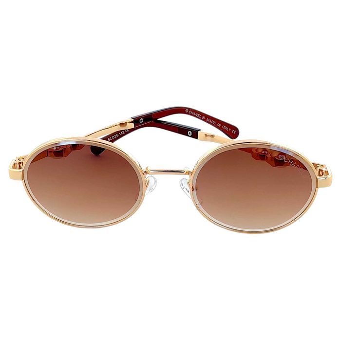 Chanel Paris 2026 дамски слънчеви очила с обла форма и Перла в рамката