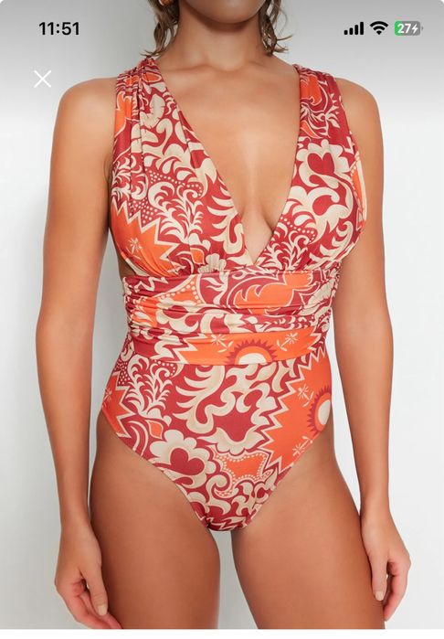 Costum de baie intreg motiv etnic Marime XS/34