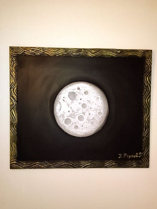 Продавам картина смесена техника "Тъмната страна на луната "70/60см.