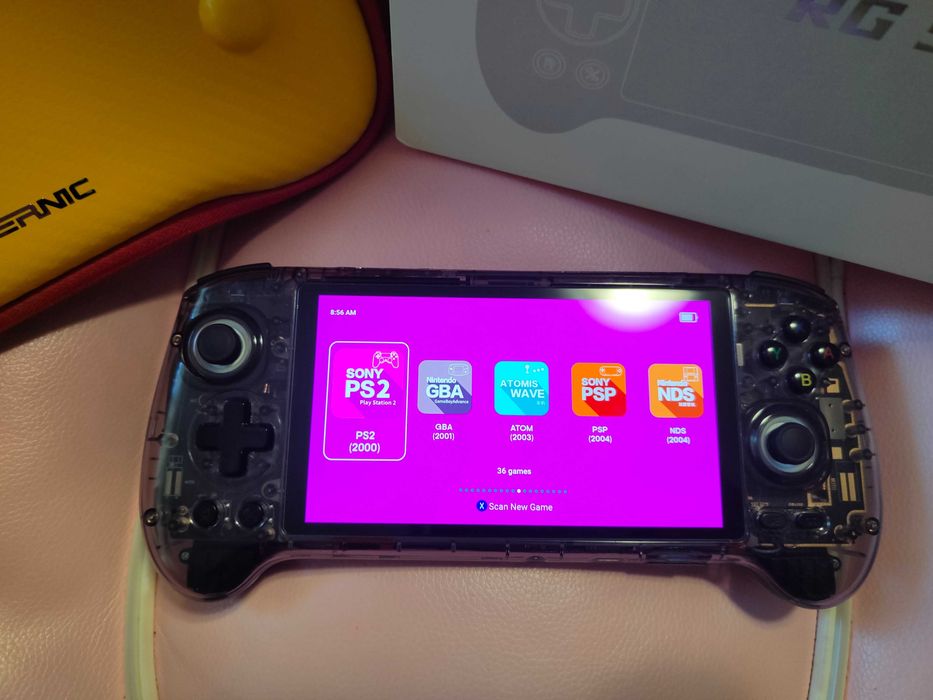 Anbernic RG557 Transparent Purple 12 GB Ram + 256 GB + Card 128 GB cu Jocuri (Versiunea Full! Impecabila!)