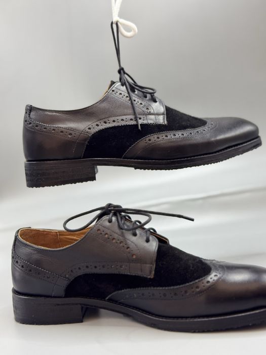 Комбинированный кожаный туфли