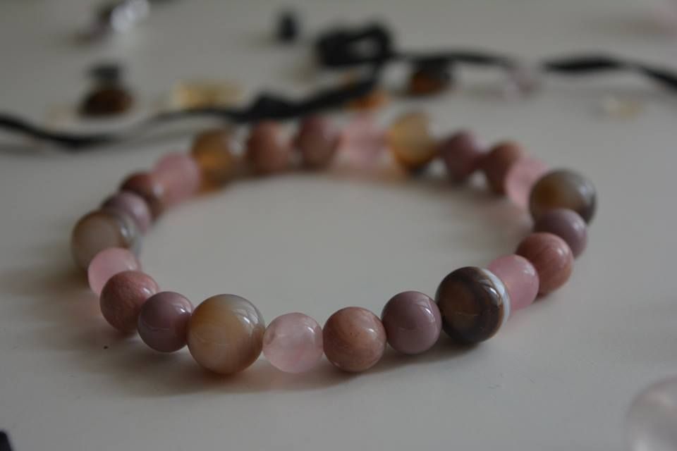 ахат микс, опушен фасетиран кварц, аквамарин