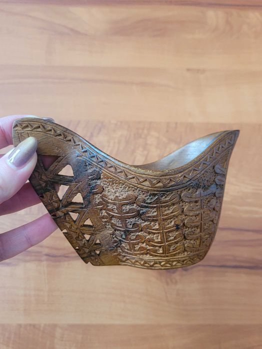 Винтидж дървена чаша, тиково дърво