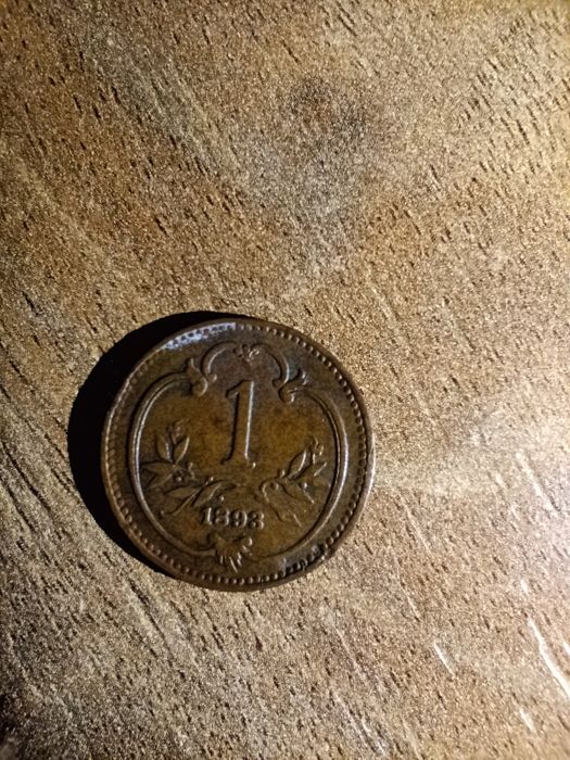 Монета от 1 хелер от 1893 г.